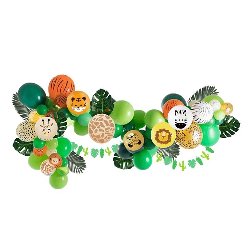 10pcs 12inch Jungle Wild Animal Party Supplies Birthday Decorations Latex White Balloons Kids Birthday Party Animal Balloons