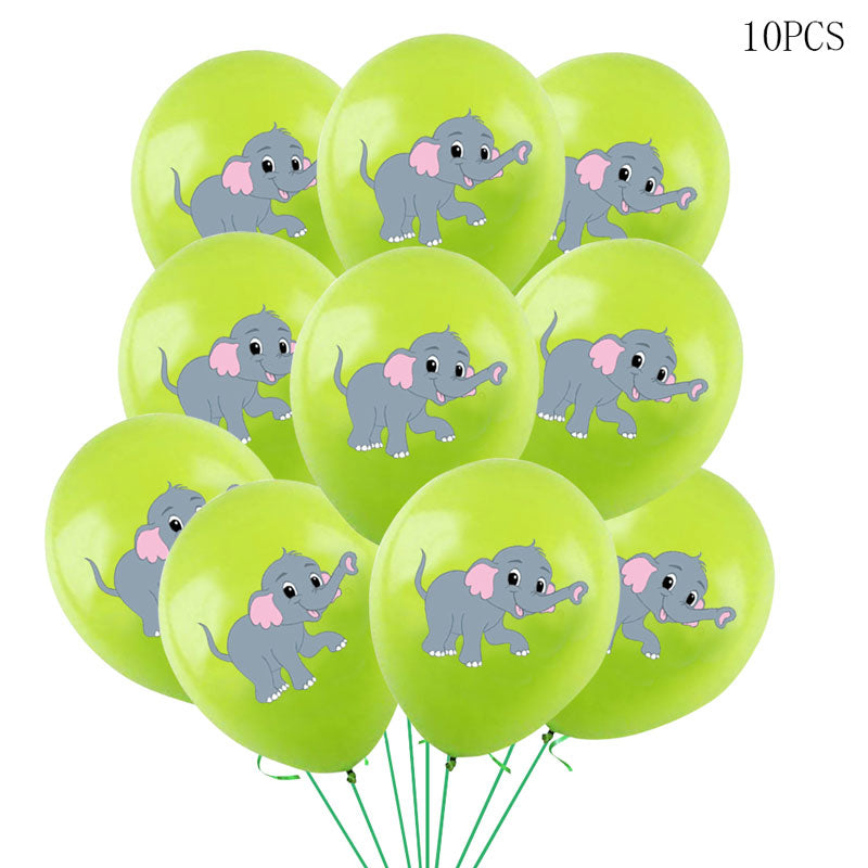 10pcs 12inch Jungle Wild Animal Party Supplies Birthday Decorations Latex White Balloons Kids Birthday Party Animal Balloons