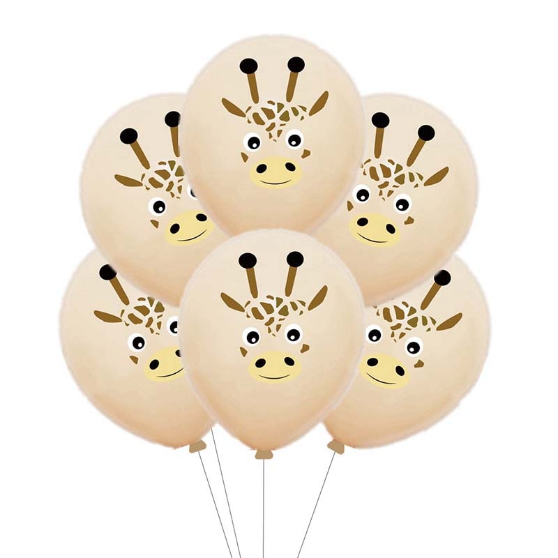 10pcs 12inch Jungle Wild Animal Party Supplies Birthday Decorations Latex White Balloons Kids Birthday Party Animal Balloons