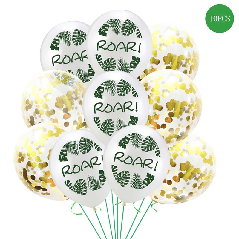 10pcs 12inch Jungle Wild Animal Party Supplies Birthday Decorations Latex White Balloons Kids Birthday Party Animal Balloons