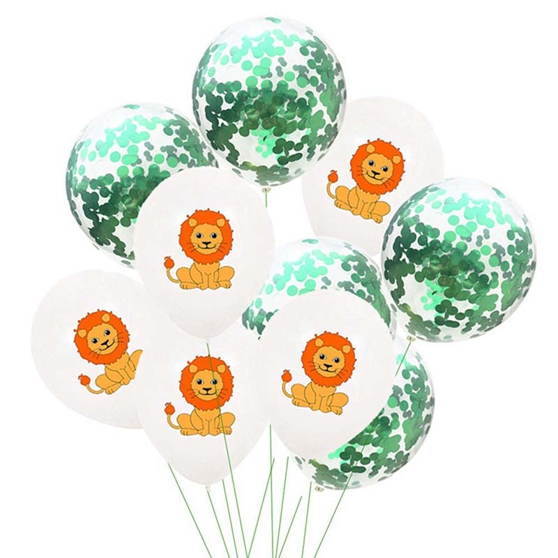 10pcs 12inch Jungle Wild Animal Party Supplies Birthday Decorations Latex White Balloons Kids Birthday Party Animal Balloons