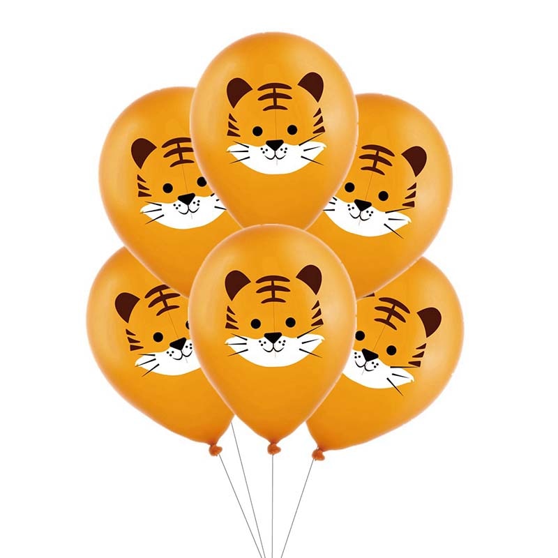 10pcs 12inch Jungle Wild Animal Party Supplies Birthday Decorations Latex White Balloons Kids Birthday Party Animal Balloons