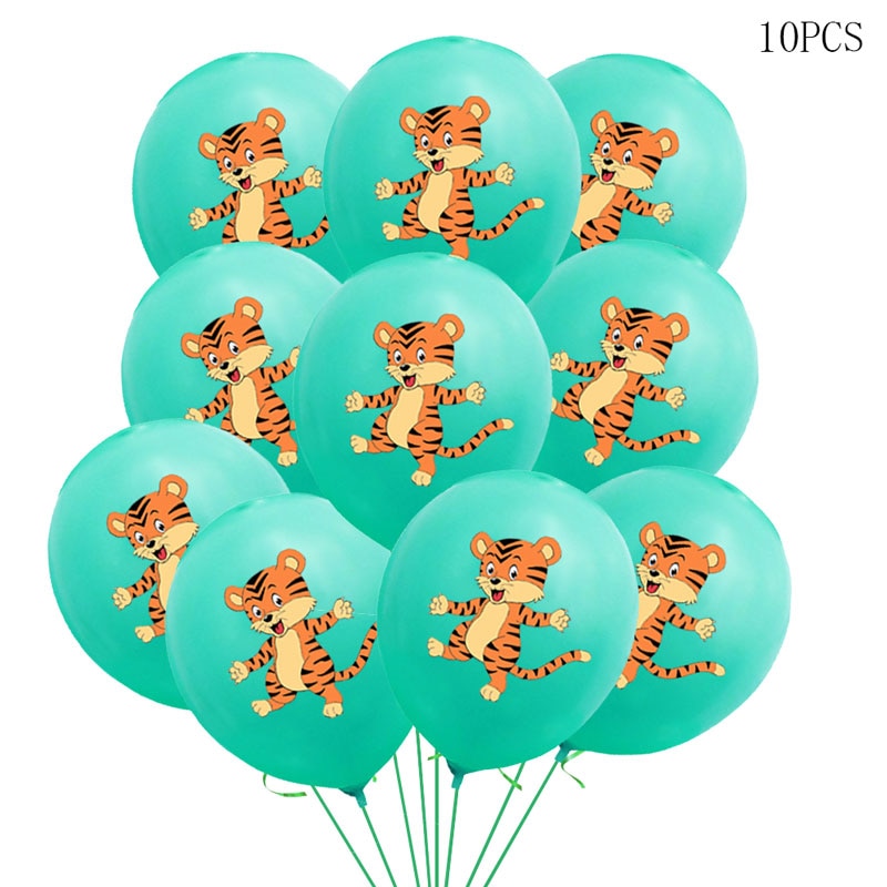 10pcs 12inch Jungle Wild Animal Party Supplies Birthday Decorations Latex White Balloons Kids Birthday Party Animal Balloons