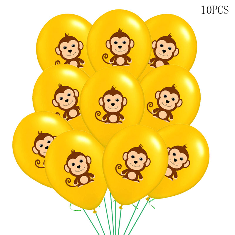 10pcs 12inch Jungle Wild Animal Party Supplies Birthday Decorations Latex White Balloons Kids Birthday Party Animal Balloons