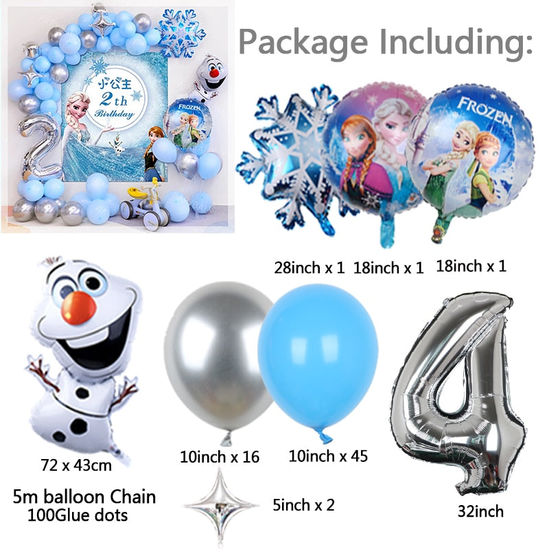 Disney Frozen Princess Elsa Foil Balloons18inch Birthday Helium Balloon Baby Shower Party Globos Kid's Toy Gifts Girls