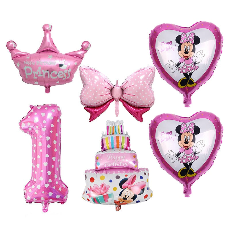 Disney Minnie Mouse Theme Birthday Party Supplies Cup Plate Kids Girl Birthday Party Decoration Disposable Tableware Set