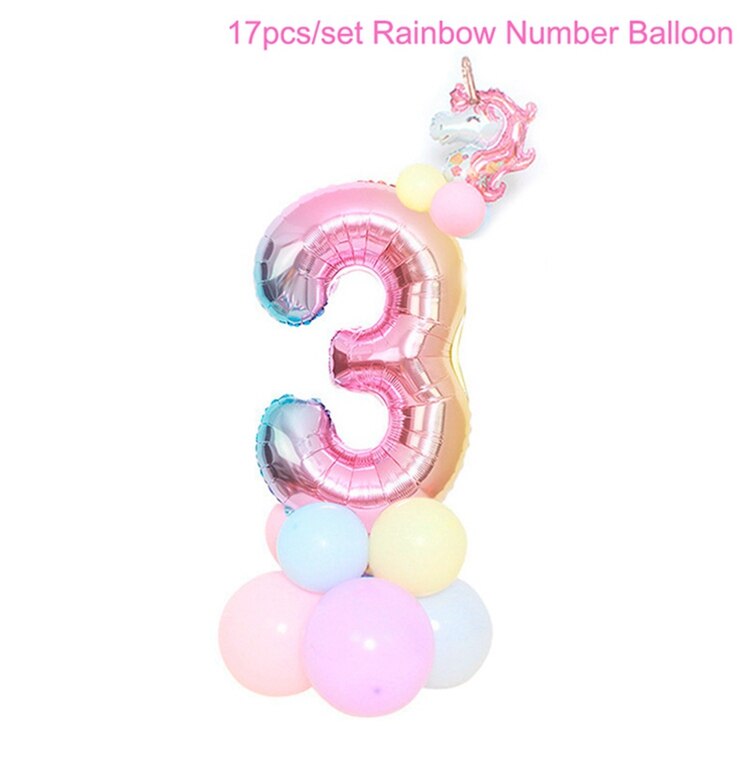 Unicorn Disposable Tableware Balloon Birthday Party Decoration Baby Shower Girl Kids Unicorn Decor 1st Birthday Party Supplies