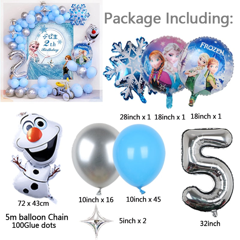 Disney Frozen Princess Elsa Foil Balloons18inch Birthday Helium Balloon Baby Shower Party Globos Kid's Toy Gifts Girls