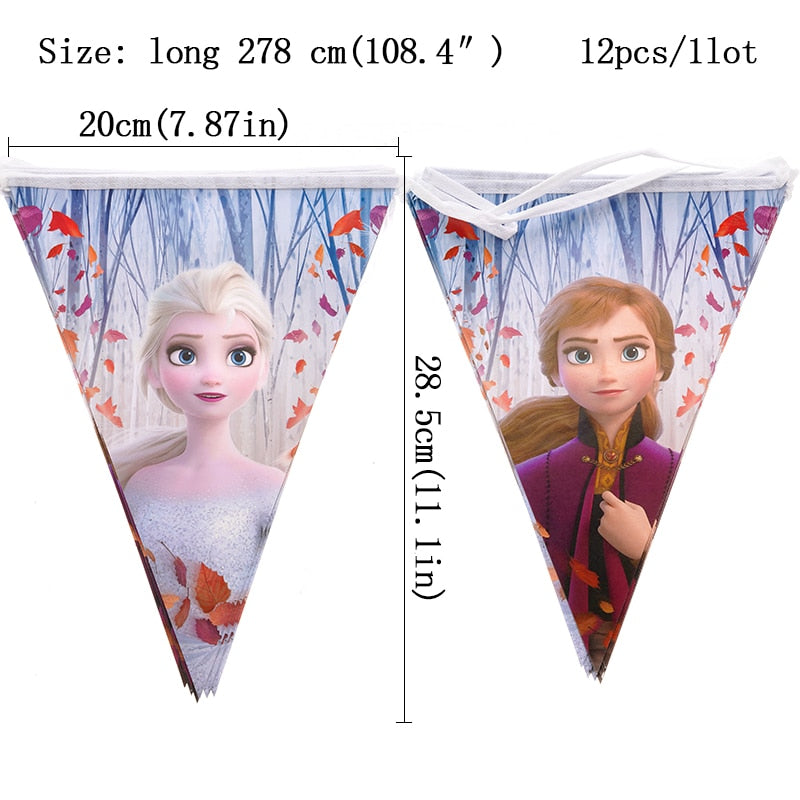 Disney Frozen Anna and Elsa Princess Birthday Party Decorations Kids Disposable Tableware Birthday Party Decorations Supplies