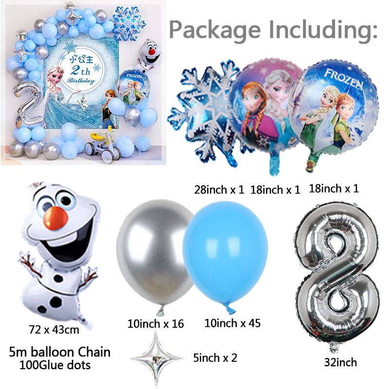 Disney Frozen Princess Elsa Foil Balloons18inch Birthday Helium Balloon Baby Shower Party Globos Kid's Toy Gifts Girls