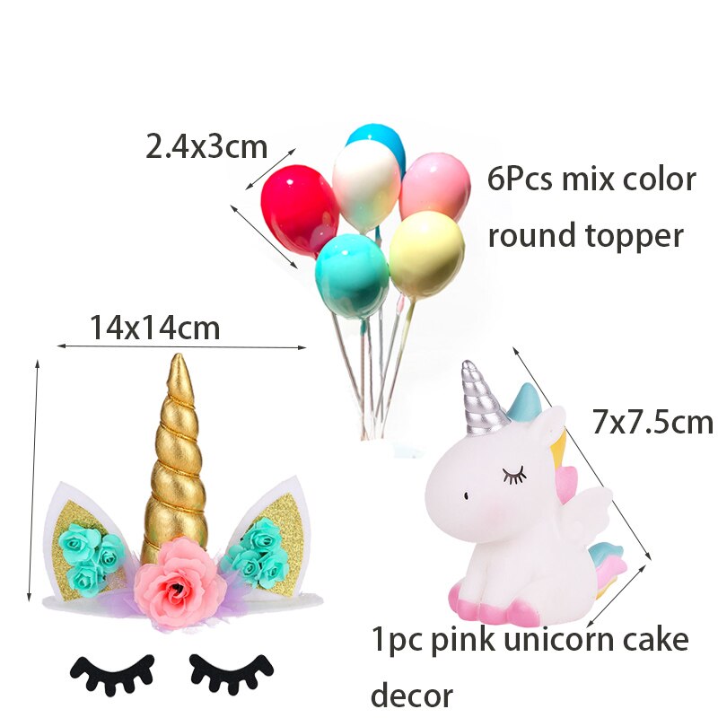 Cyuan Unicorn Birthday Cake Wings Decor Cartoon Unicorn Cake Toppers Birthday Party Decoration Kids Cupcake Wrappers Cake Topper