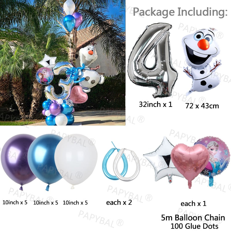 Disney Frozen Princess Elsa Foil Balloons18inch Birthday Helium Balloon Baby Shower Party Globos Kid's Toy Gifts Girls