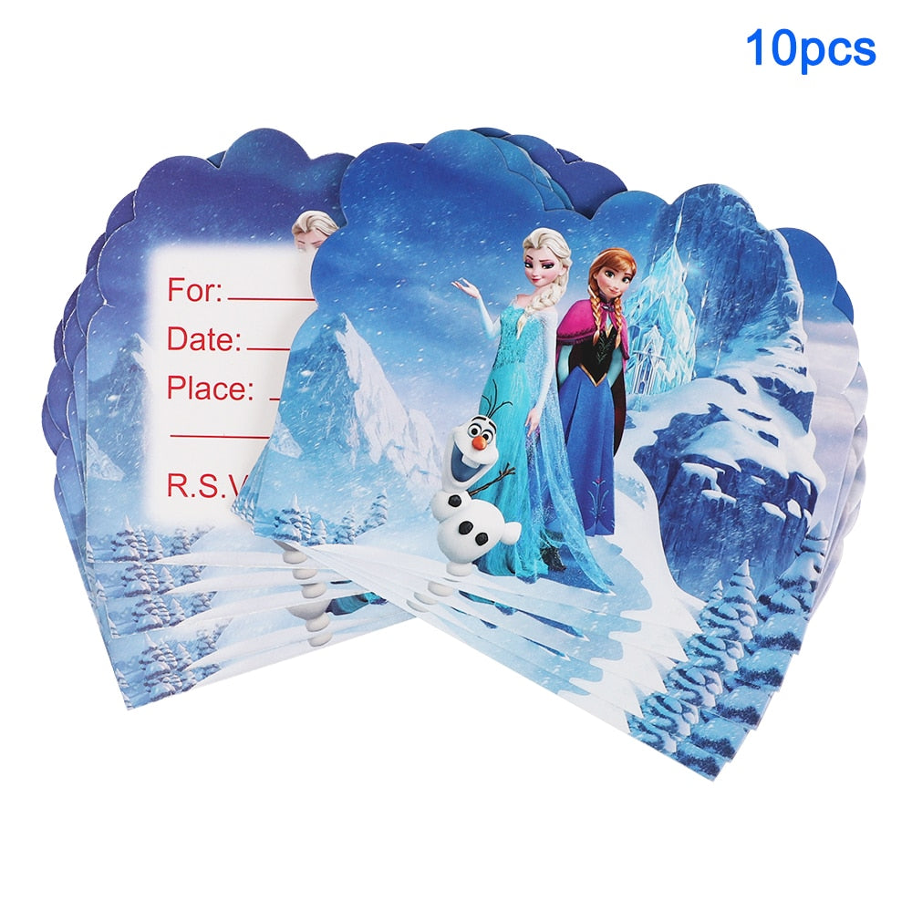 Frozen Anna Elsa Princess Birthday Party Decorations Kids Disposable Tableware Cup Plate Napkin Straw Baby Shower Supplies Event