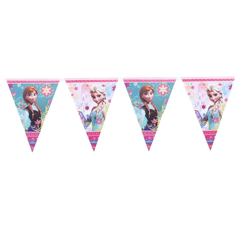 Disney Frozen Anna and Elsa Princess Birthday Party Decorations Kids Disposable Tableware Birthday Party Decorations Supplies