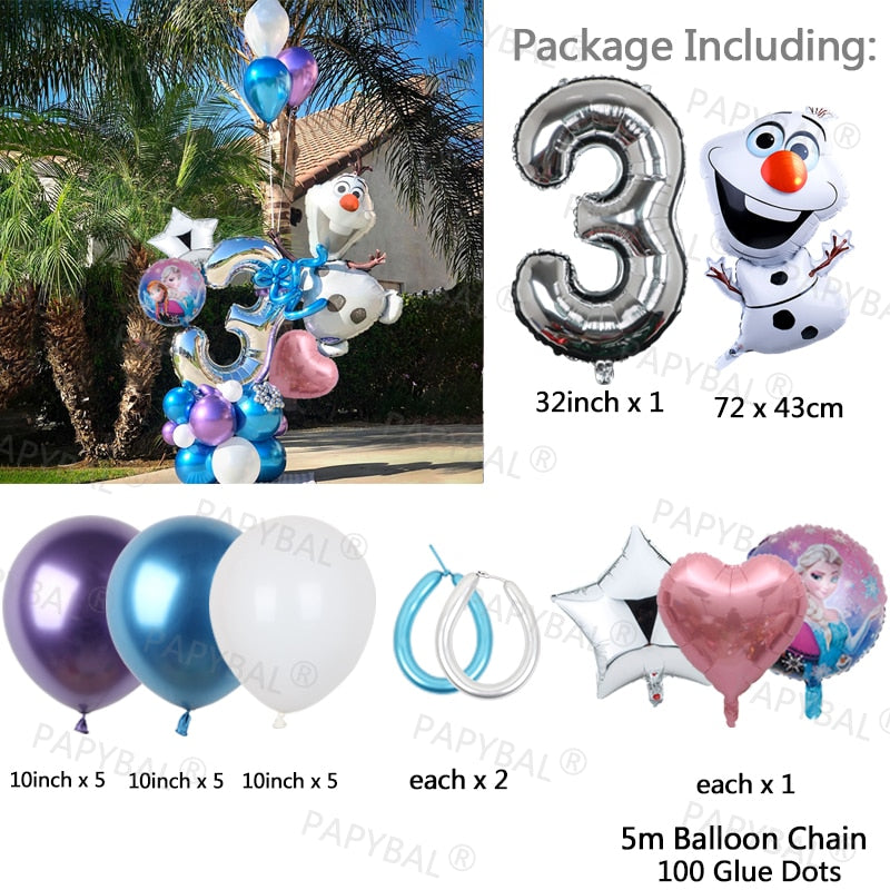 Disney Frozen Princess Elsa Foil Balloons18inch Birthday Helium Balloon Baby Shower Party Globos Kid's Toy Gifts Girls