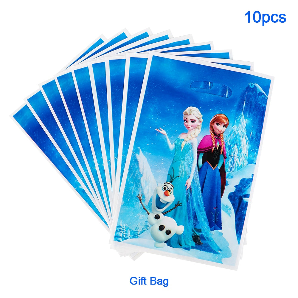 Frozen Anna Elsa Princess Birthday Party Decorations Kids Disposable Tableware Cup Plate Napkin Straw Baby Shower Supplies Event