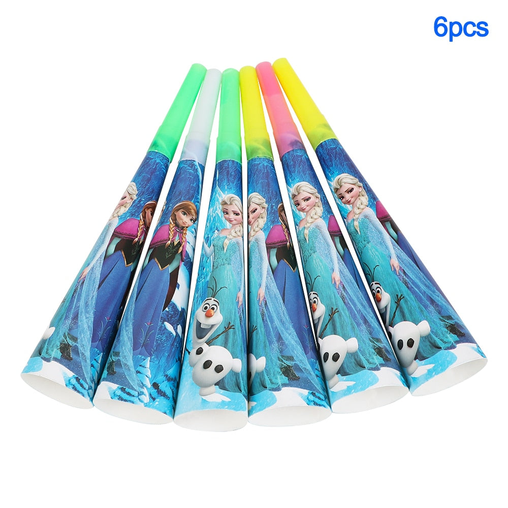 Frozen Anna Elsa Princess Birthday Party Decorations Kids Disposable Tableware Cup Plate Napkin Straw Baby Shower Supplies Event