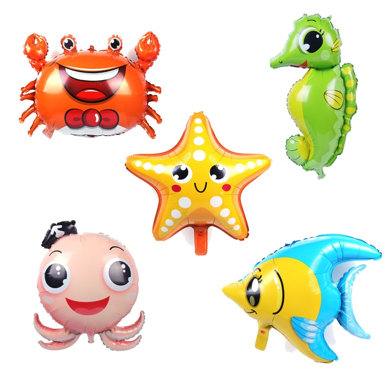 5pcs Fish Sea Animal Balloons Starfish Sea horse Air Balloon Ocean World Under Sea Theme Birthday party Decoration Baby Shower