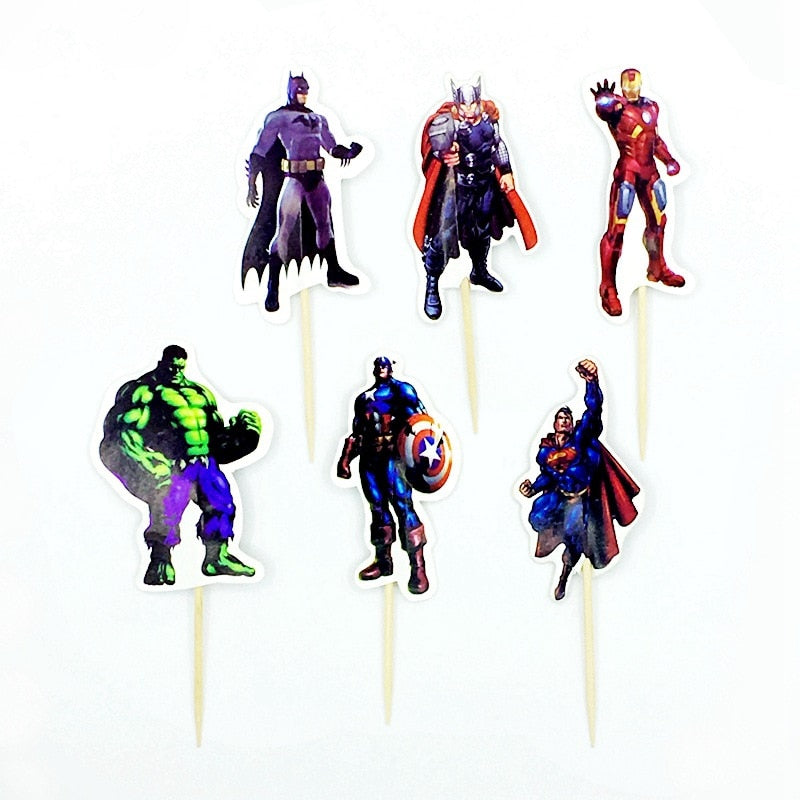 Cartoon The Avengers Theme Birthday Supplies Tablecloth Paper Plate Cup Straw Banner Balloon Party Decoration Set Baby Shower