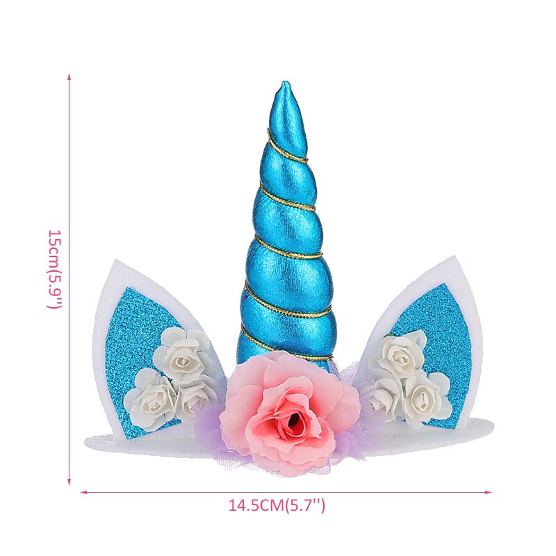 Birthday Girl Unicorn Headband with Sash Unicorn Cake Topper Baby Shower Girl Birthday Party Decorations Unicorn Party Supplies