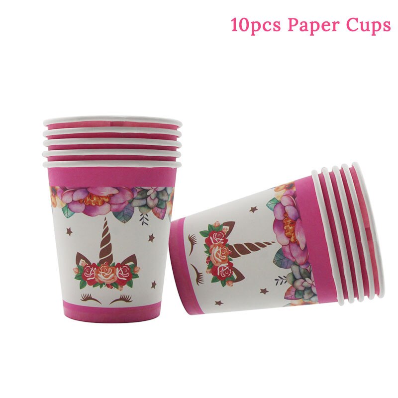 Girl Birthday Party Pink Unicorn Paper Plate Cup Napkin Disposable Tableware Sets Baby Shower 1st First Birthday Party Supplies