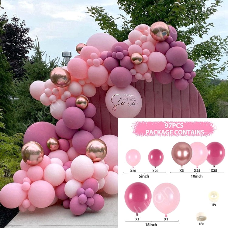 Macaron Balloons Garland Arch Rose Gold Confetti Ballon Wedding Birthday Baloon Birthday Party Decor Kids Baby Shower