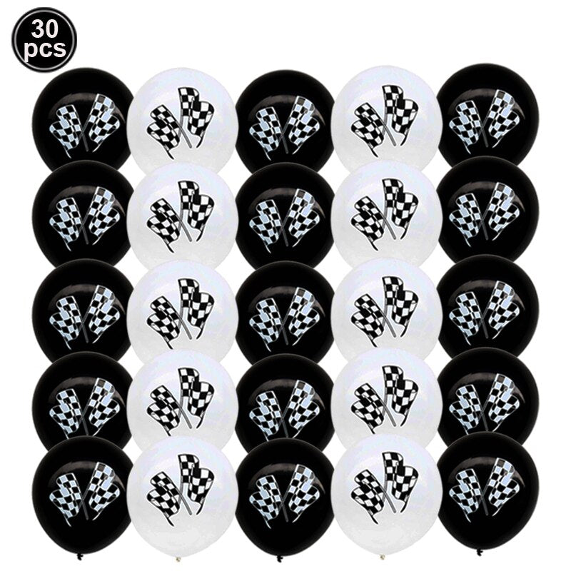 1set 137x274cm Black White Tablecloths Racing Car Motorcycle Theme Party Dispossible Plastic Tablecover Birthday Party Supplies