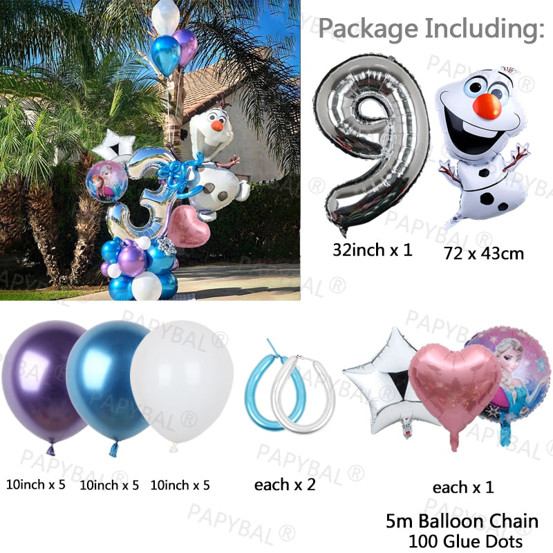 Disney Frozen Princess Elsa Foil Balloons18inch Birthday Helium Balloon Baby Shower Party Globos Kid's Toy Gifts Girls