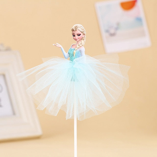 1pcs 21cm Princess Birthday Party Decorations Kids Cake Topper for Girls Birthday Decoration Anniversaire Cake Supplies