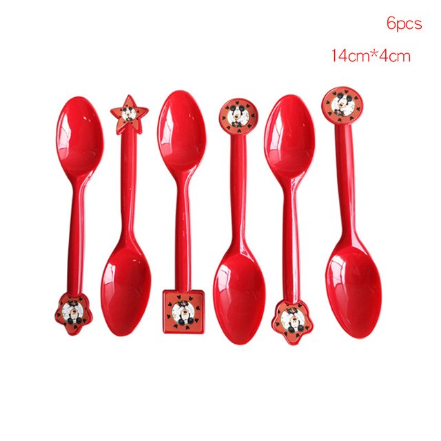 Cartoon Mickey Mouse Theme Cutlery Kids Party Decoration Children Birthday Party Baby Bath Cup Plate Party Supplies Dinner sets