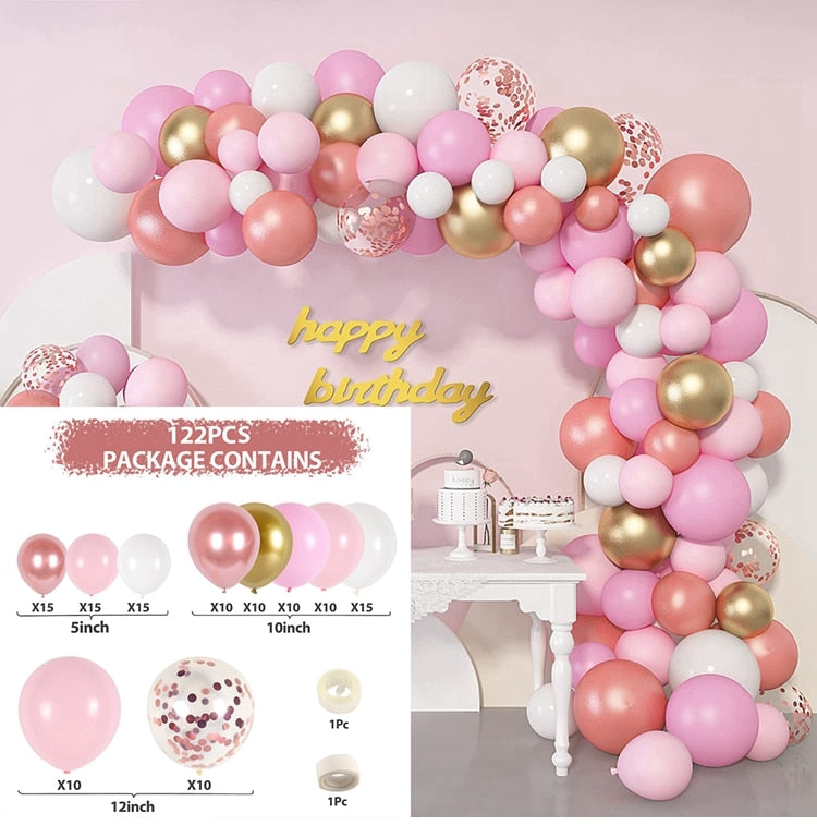 Macaron Balloons Garland Arch Rose Gold Confetti Ballon Wedding Birthday Baloon Birthday Party Decor Kids Baby Shower