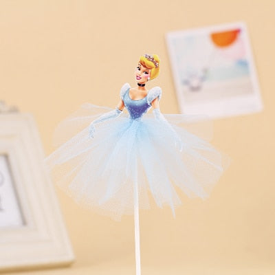 1pcs 21cm Princess Birthday Party Decorations Kids Cake Topper for Girls Birthday Decoration Anniversaire Cake Supplies