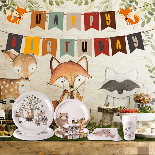 Staraise Woodland Animal Jungle Forest DIY Party Decor Woodland Birthday Party Baby Shower Decor Kids Birthday Party Supplies