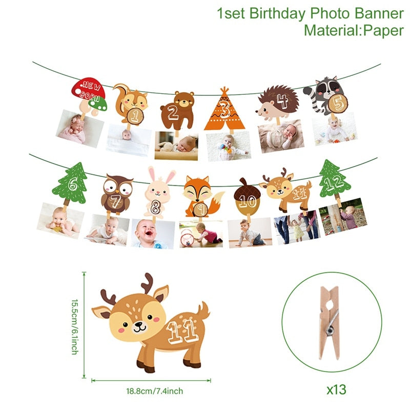 Staraise Woodland Animal Jungle Forest DIY Party Decor Woodland Birthday Party Baby Shower Decor Kids Birthday Party Supplies