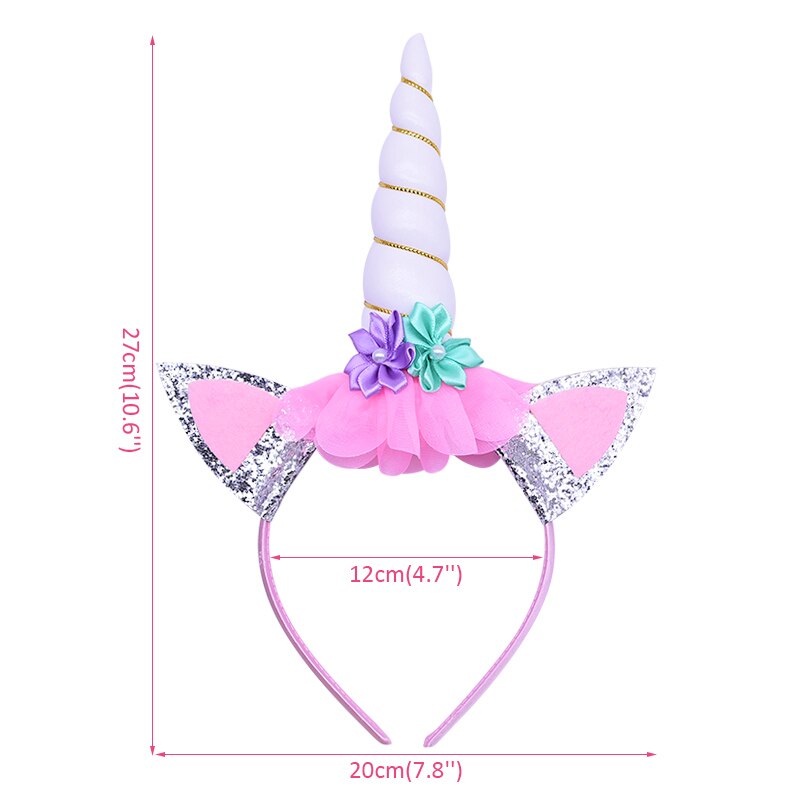 Birthday Girl Unicorn Headband with Sash Unicorn Cake Topper Baby Shower Girl Birthday Party Decorations Unicorn Party Supplies