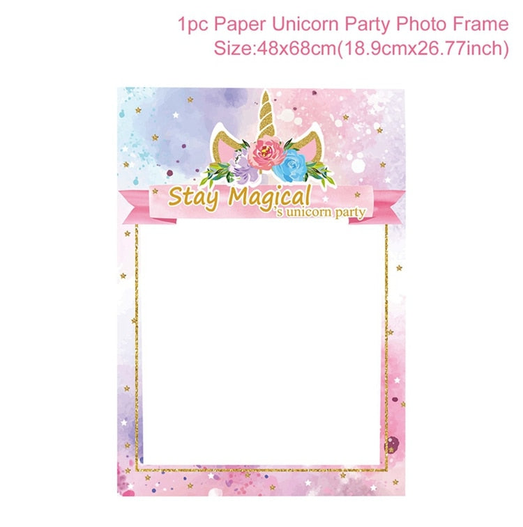 Unicorn Disposable Tableware Balloon Birthday Party Decoration Baby Shower Girl Kids Unicorn Decor 1st Birthday Party Supplies