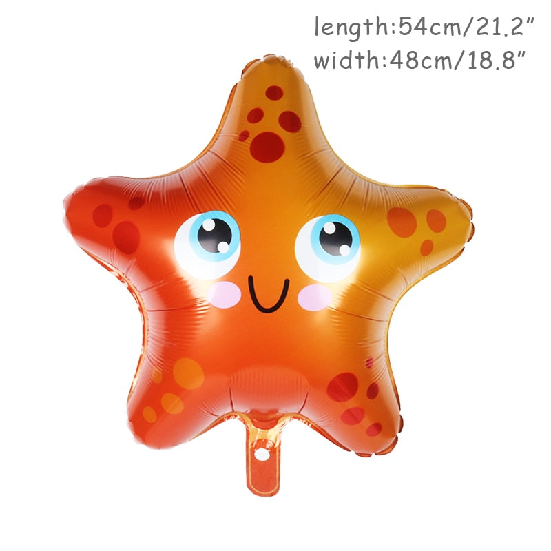 5pcs Fish Sea Animal Balloons Starfish Sea horse Air Balloon Ocean World Under Sea Theme Birthday party Decoration Baby Shower