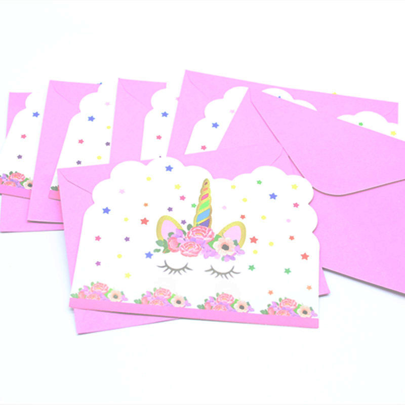 Unicorn Party Invite 6 Culverts Children Party Decorations Happy Birthday Unicorn Theme Wedding Invitation Gift Baby Shower