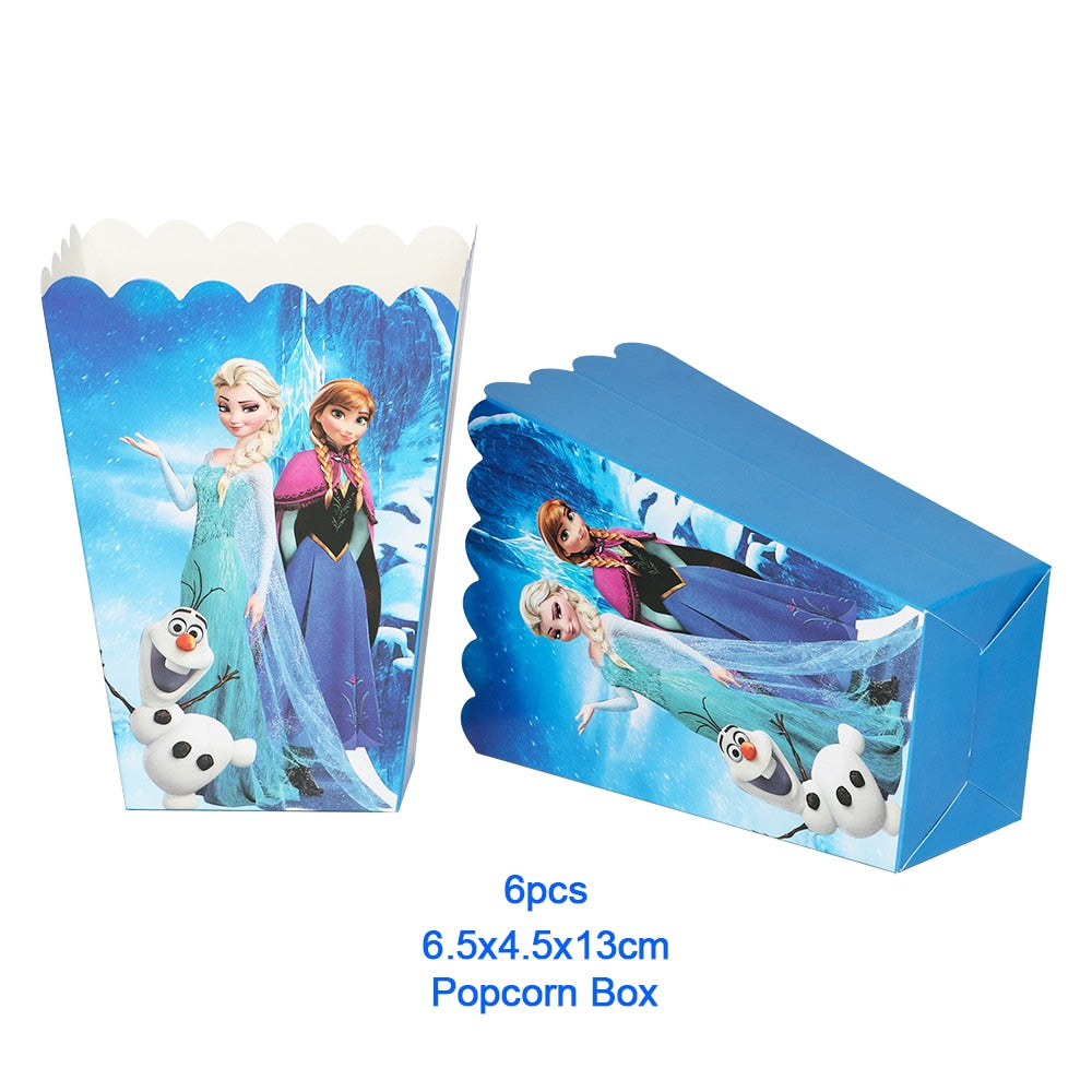 Frozen Anna Elsa Princess Birthday Party Decorations Kids Disposable Tableware Cup Plate Napkin Straw Baby Shower Supplies Event