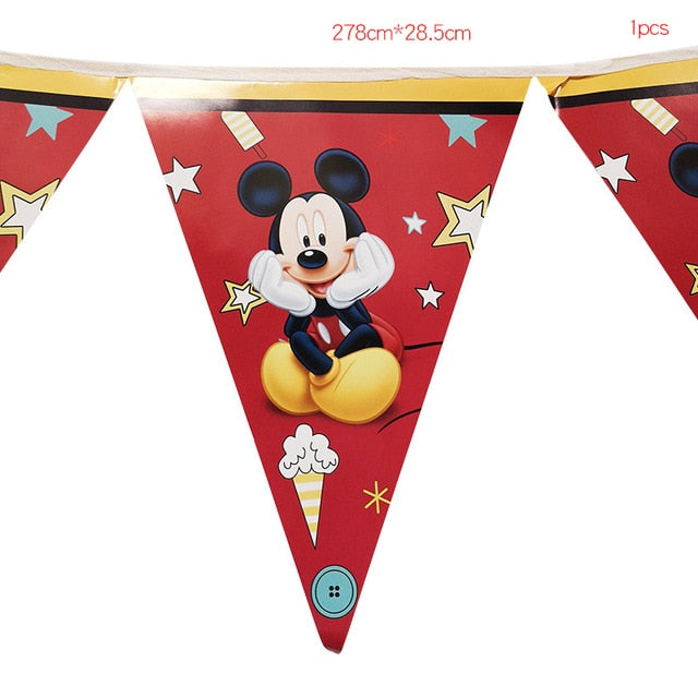 Cartoon Mickey Mouse Theme Cutlery Kids Party Decoration Children Birthday Party Baby Bath Cup Plate Party Supplies Dinner sets