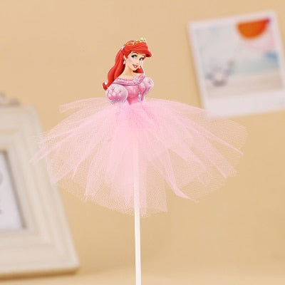 1pcs 21cm Princess Birthday Party Decorations Kids Cake Topper for Girls Birthday Decoration Anniversaire Cake Supplies