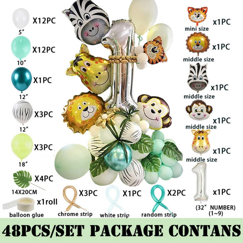 Cartoon Jungle Animal Disposable Party Tableware Sets Kids Birthday Safari Party Decor Baby Shower Forest Theme Party Supplies