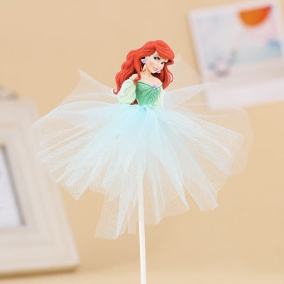 1pcs 21cm Princess Birthday Party Decorations Kids Cake Topper for Girls Birthday Decoration Anniversaire Cake Supplies