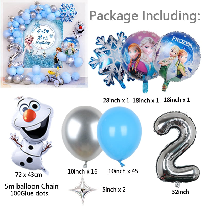 Disney Frozen Princess Elsa Foil Balloons18inch Birthday Helium Balloon Baby Shower Party Globos Kid's Toy Gifts Girls