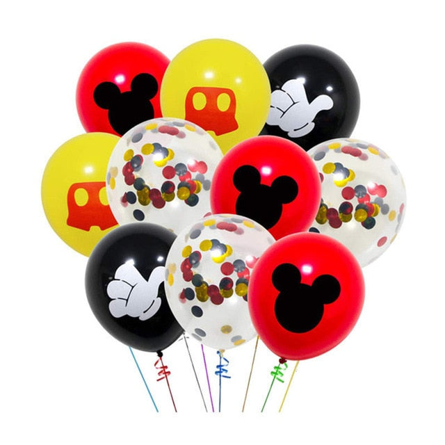 Cartoon Mickey Mouse Theme Cutlery Kids Party Decoration Children Birthday Party Baby Bath Cup Plate Party Supplies Dinner sets