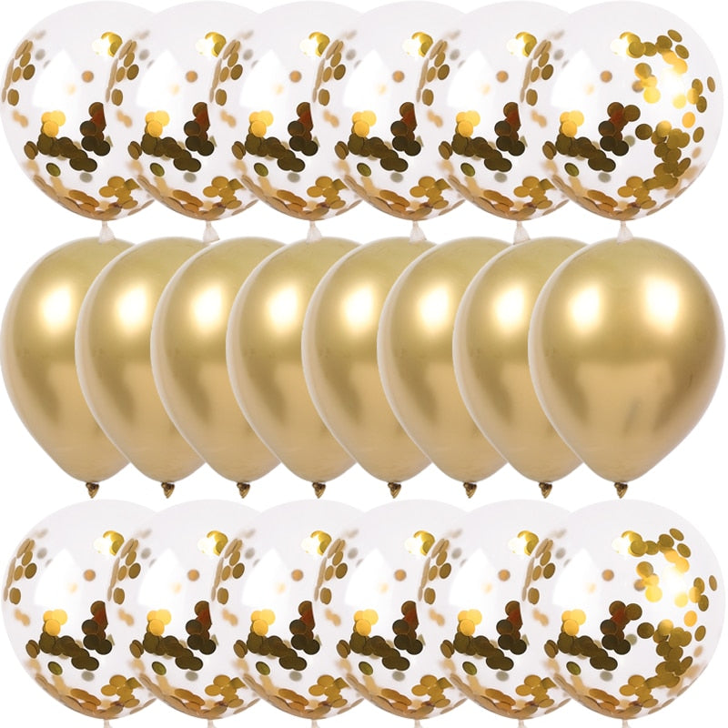 20Pcs Golden Metal Foil Ballons Kids Birthday Parties and Wedding Decoration Baby Shower Happy Birthday Party Balloons Globos