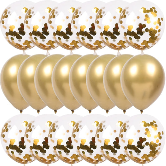 20Pcs Golden Metal Foil Ballons Kids Birthday Parties and Wedding Decoration Baby Shower Happy Birthday Party Balloons Globos