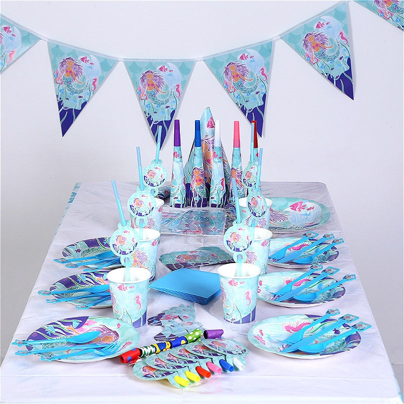 Little Mermaid Party Supplies Mermaid Balloon Banner Decoration Mermaid Birthday Party Favors Kids Birthday Parties Decorations