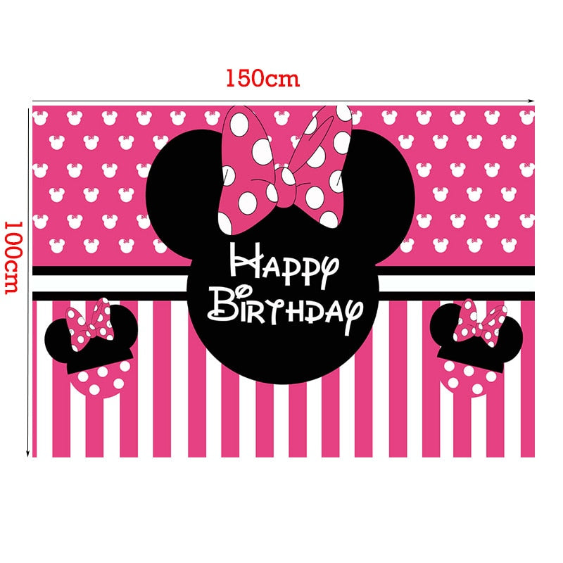 Disney Minnie Mouse party theme Birthday anniversary paper disposable tableware decoration for girl kid favor cake diy party