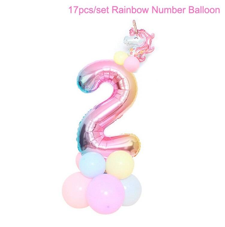 Unicorn Disposable Tableware Balloon Birthday Party Decoration Baby Shower Girl Kids Unicorn Decor 1st Birthday Party Supplies